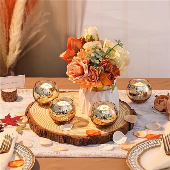 Gold Votive Candle Holders 12pcs -Gold Tealight Candle Holders,​ Decorations - Picture 5 of 7